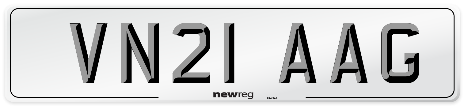 VN21 AAG Number Plate from New Reg